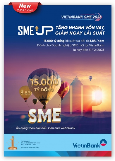 VietinBank tăng quy mô gói ưu đãi lãi suất SME UP lên 15.000 tỷ đồng