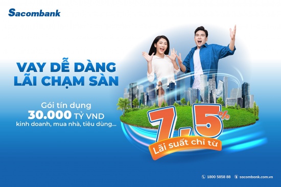 Sacombank tung gói vay 30.000 tỷ đồng với lãi suất giảm mạnh hỗ trợ khách hàng cá nhân