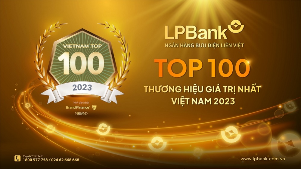 LPBank được vinh danh Top 100 thương hiệu giá trị nhất Việt Nam 2023