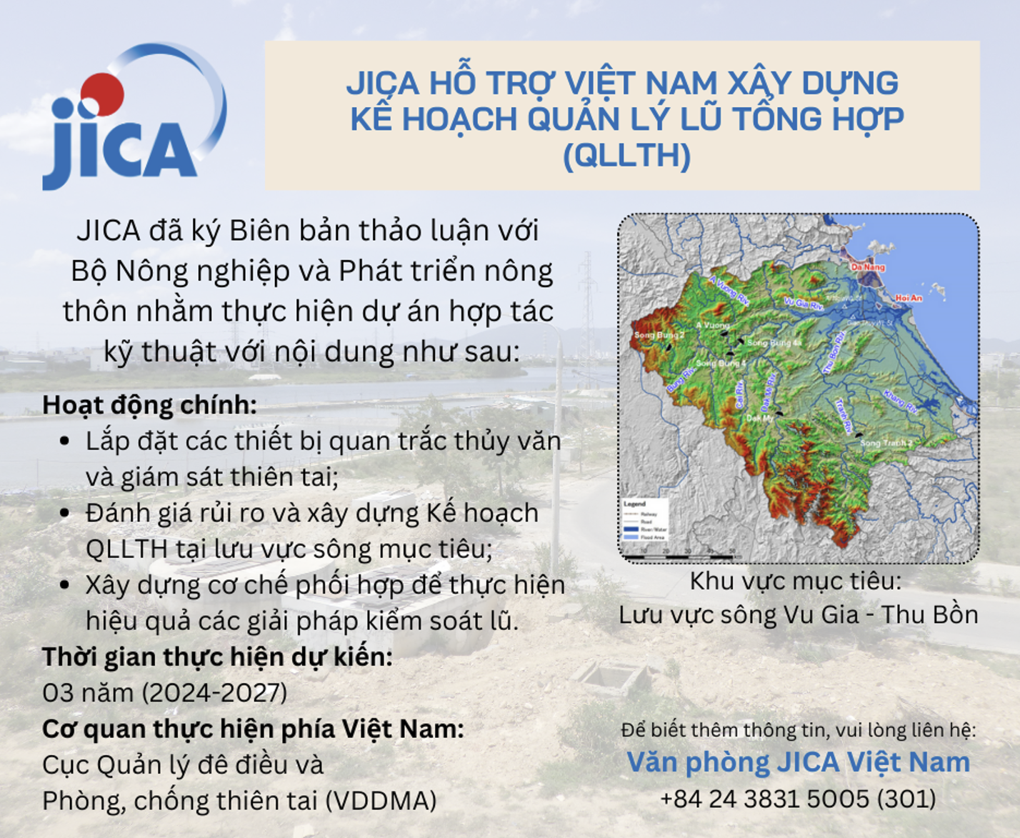 JICA hỗ trợ xây dựng kế hoạch quản lý lũ lụt tổng hợp