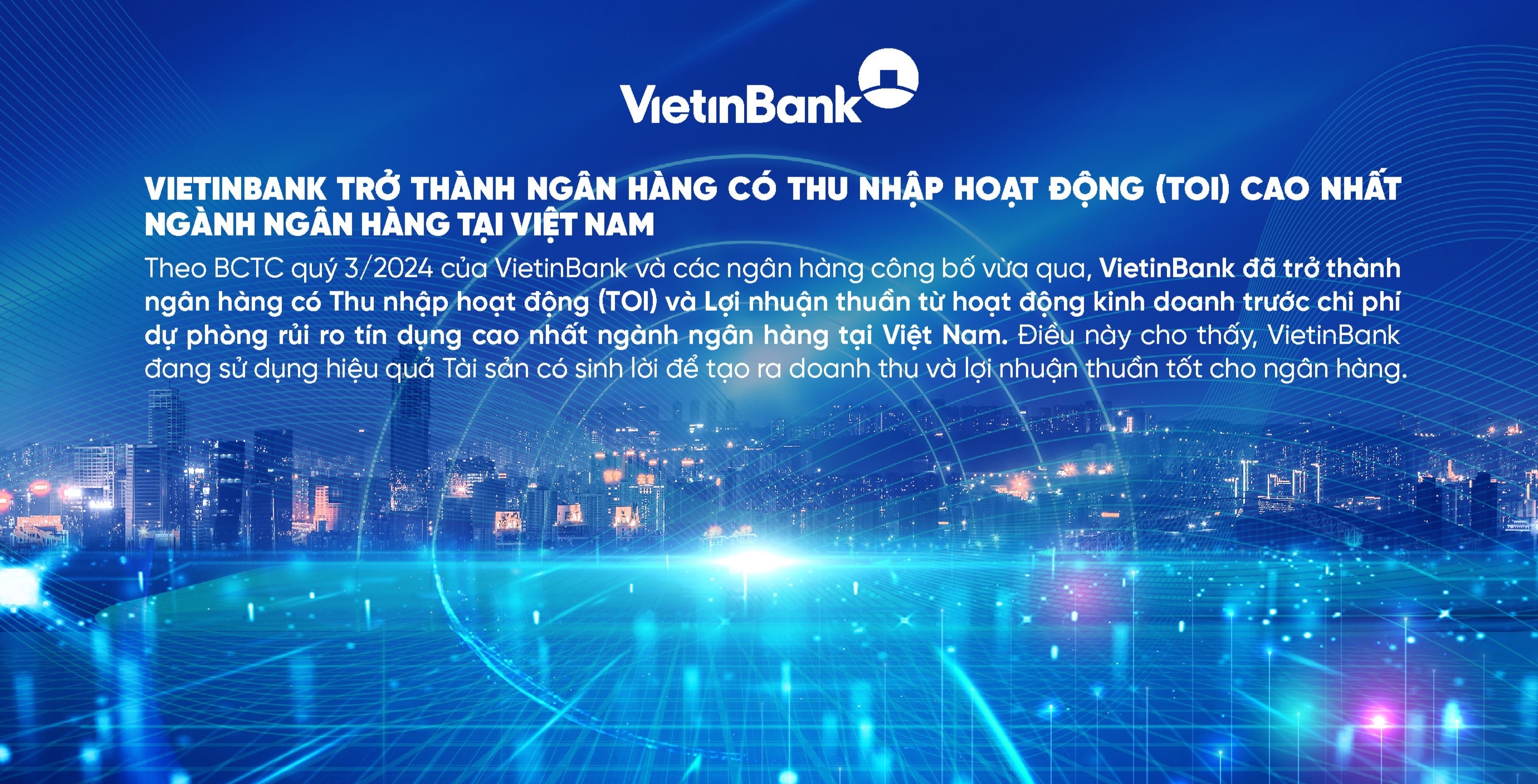 VietinBank trở thành ngân hàng có thu nhập hoạt động cao nhất ngành Ngân hàng tại Việt Nam