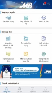 "Vay siêu nhanh" trên ứng dụng App MBBank