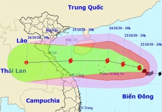 Bão giật cấp 14, hướng vào miền Trung, sóng cao 6-8m, biển động dữ dội